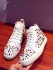 Christian Louboutin white and Multicolor Louis Spikes Calfskin Hightop Sneaker